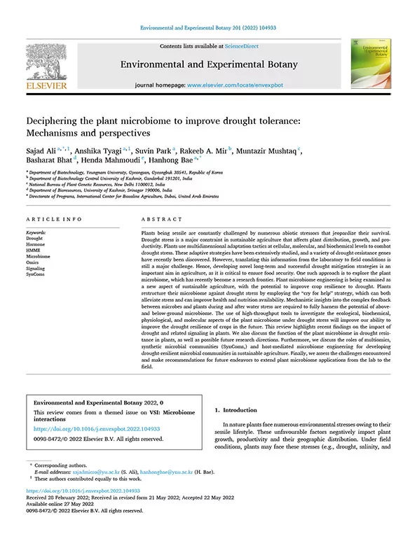 Deciphering the plant microbiome to improve drought tolerance: Mechanisms and perspectives