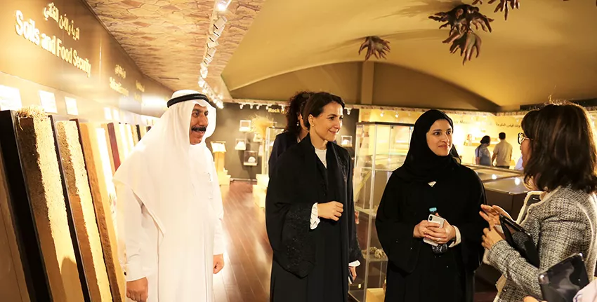 H.E. Mariam Almheiri and H.E. Sarah Al Amiri also visited the Emirates Soil Museum, a unique facility managed by ICBA.