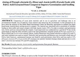 riming of Prosopis cineraria (L.) Druce and Acacia tortilis (Forssk) Seeds with Fulvic Acid Extracted from Compost to Improve Germination and Seedling Vigor