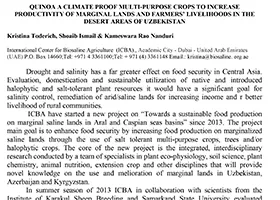 Quinoa: a climate-proof multi-purpose crop to increase productivity of marginal lands and farmers' livelihoods in the desert areas of Uzbekistan