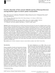 Genetic diversity of two annual Salsola species (Chenopodiaceae) among habitat types in desert plant communities