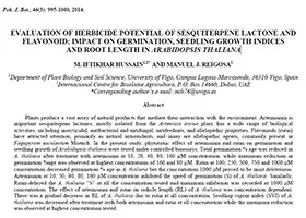 Evaluation of herbicide potential of sesquiterpene lactone and flavonoid: impact on germination, seedling growth indices and root length in arabidopsis thaliana